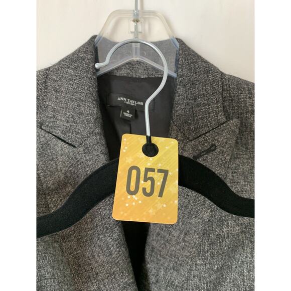 Ann Taylor Womens Jacket 4 Gray Buttons Fitted Wool Blend Lined - Picture 11 of 11